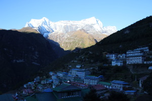 Morning Over Namche from Lodge Room